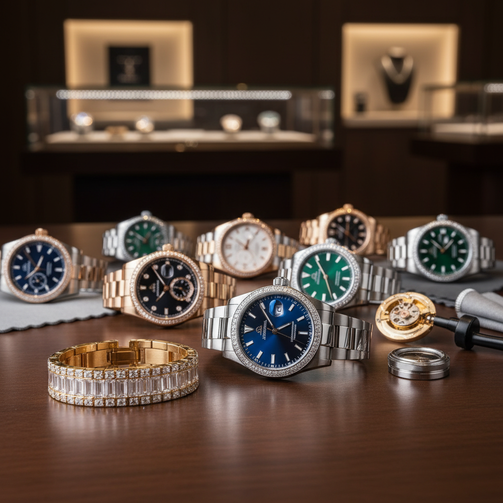 Watchmaker at the CRM Jewelers bench servicing a luxury timepiece