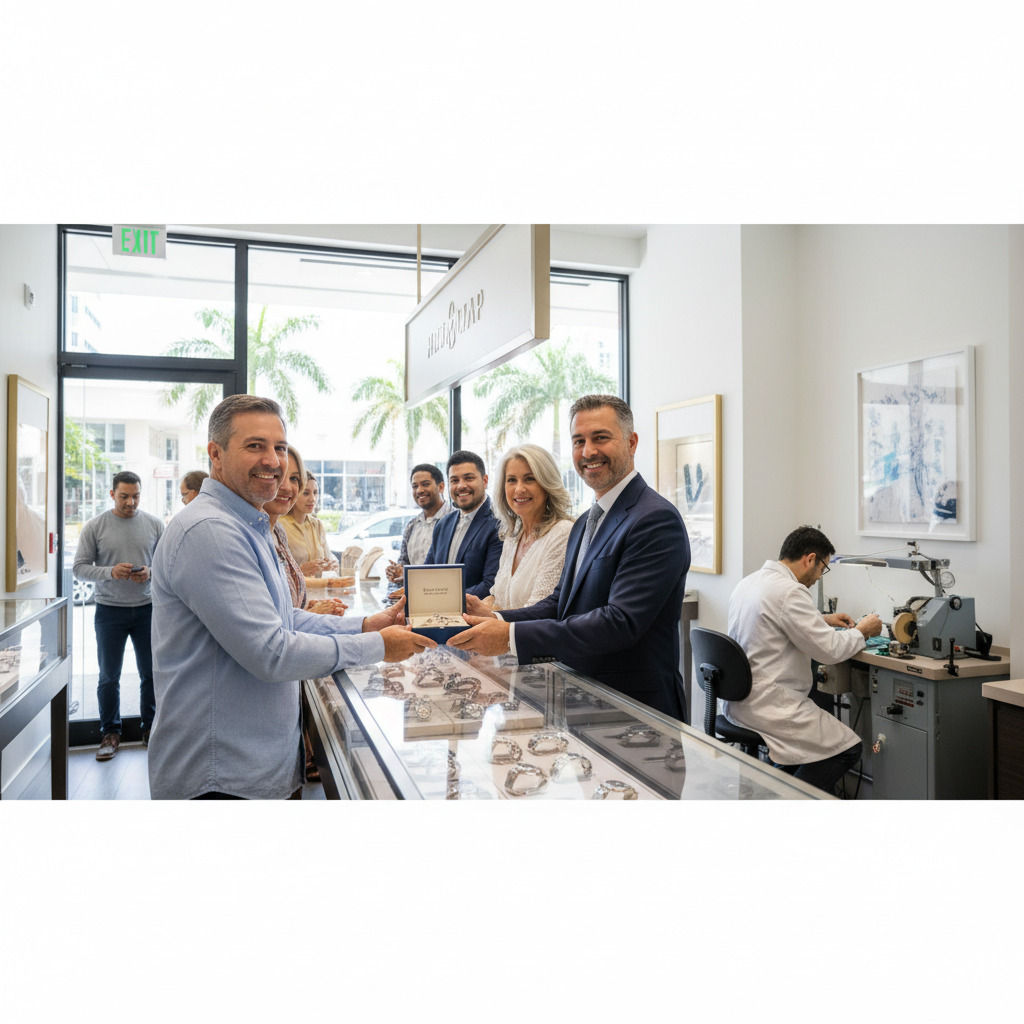 CRM Jewelers client enjoying a luxury watch